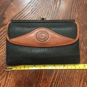 Dooney & Bourke Black and Brown Leather Wallet